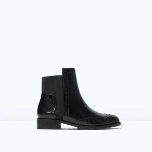 Black Perforated Chelsea Zara Boots - 7.5/38